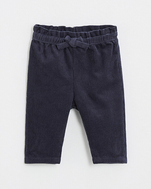Pantalon en velours Coloris bleu nocturne Natalys