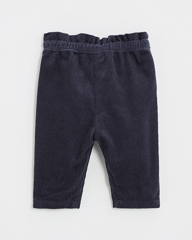 Pantalon en velours Coloris bleu nocturne Natalys