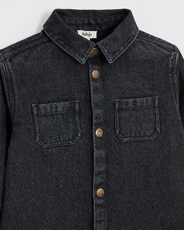 Chemise en denim Coloris gris anthracite Natalys