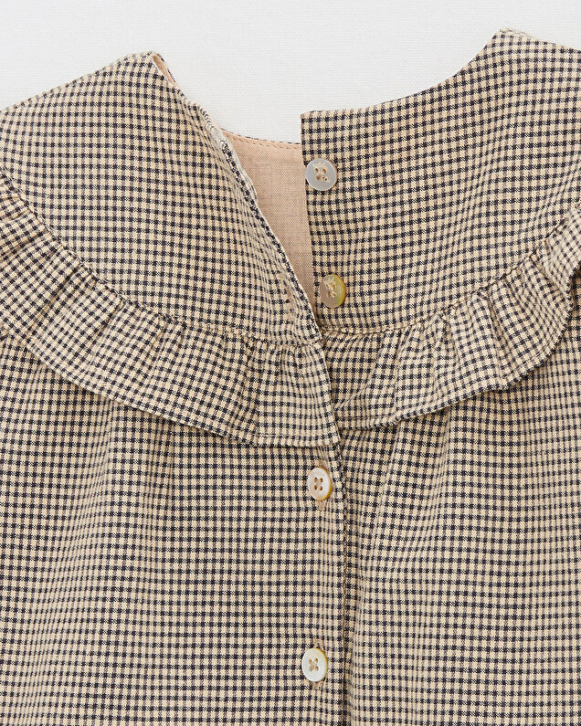 Blouse en vichy Coloris gris anthracite chiné/beige  Natalys