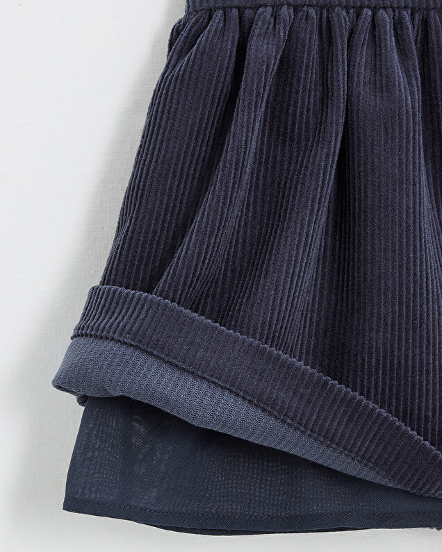 Robe salopette en velours Coloris bleu nocturne Natalys