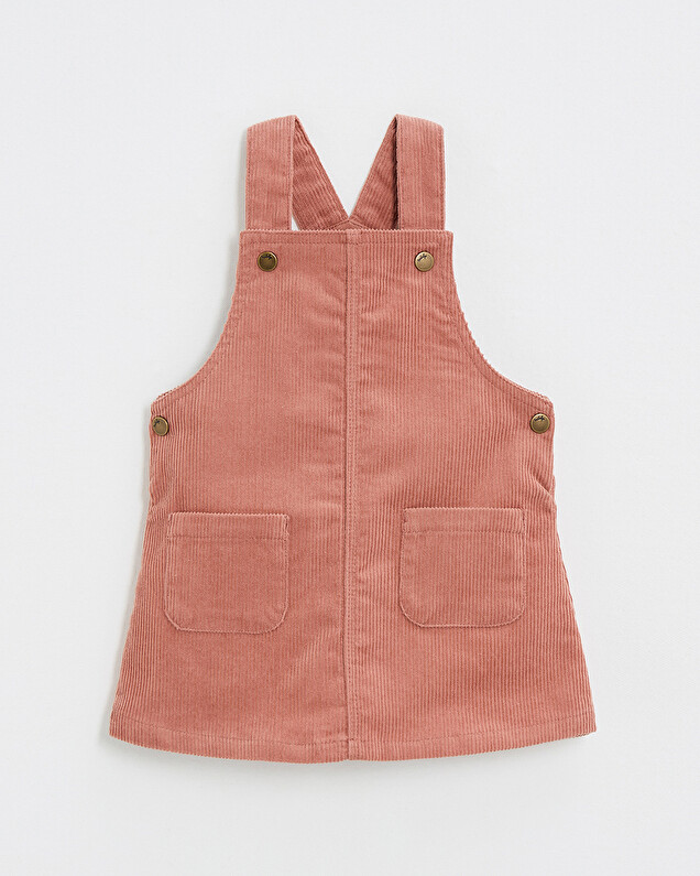 Robe salopette en velours Colors rose bégonia Natalys