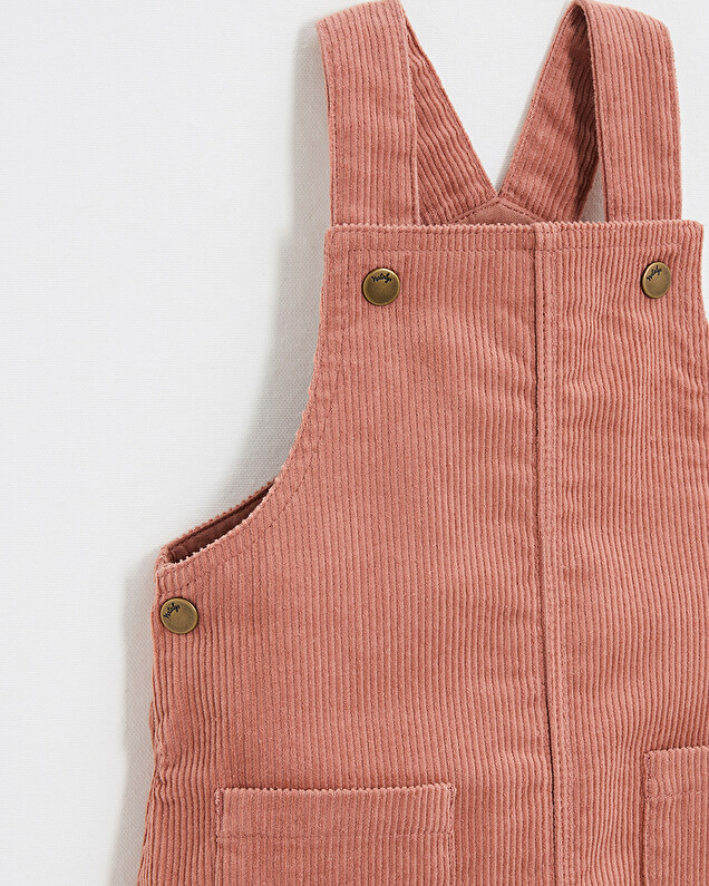Robe salopette en velours Colors rose bégonia Natalys