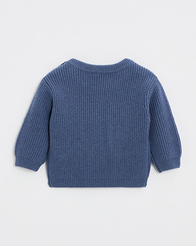 Pull en tricot fantaisie Coloris bleu nocturne Natalys