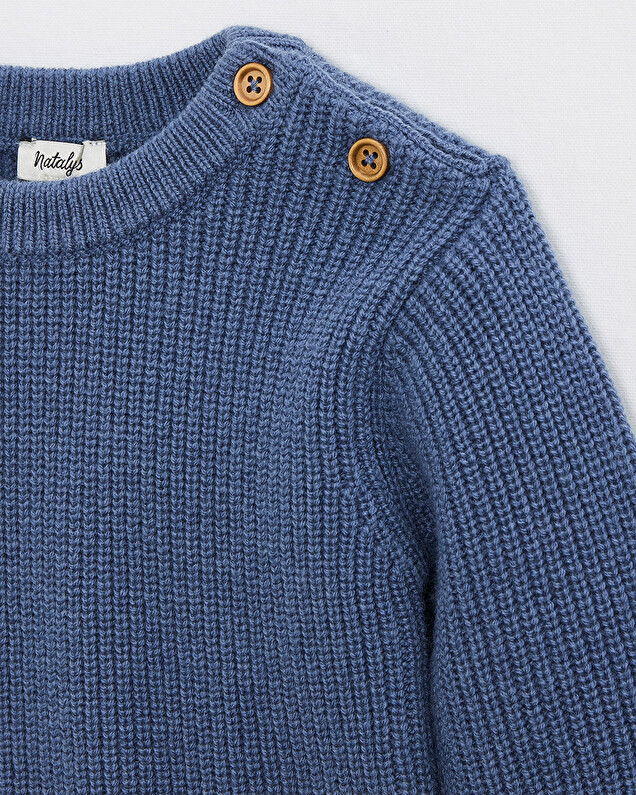 Pull en tricot fantaisie Coloris bleu nocturne Natalys