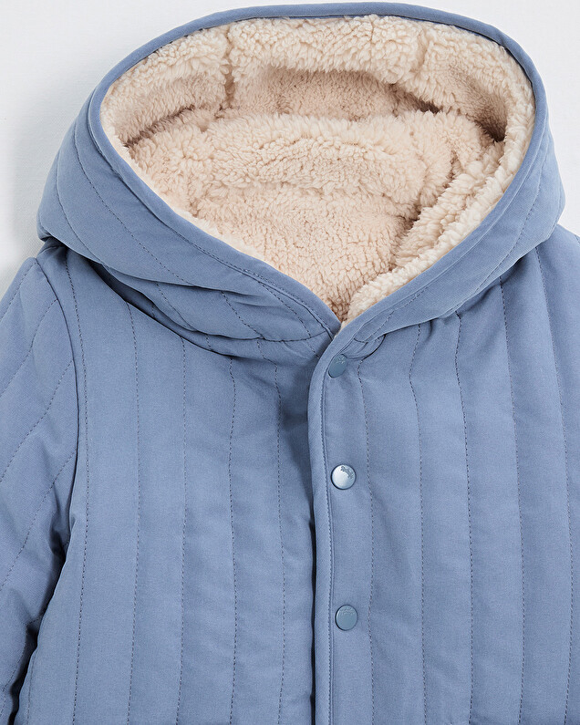 Manteau réversible déperlant Coloris bleu nocturne Natalys