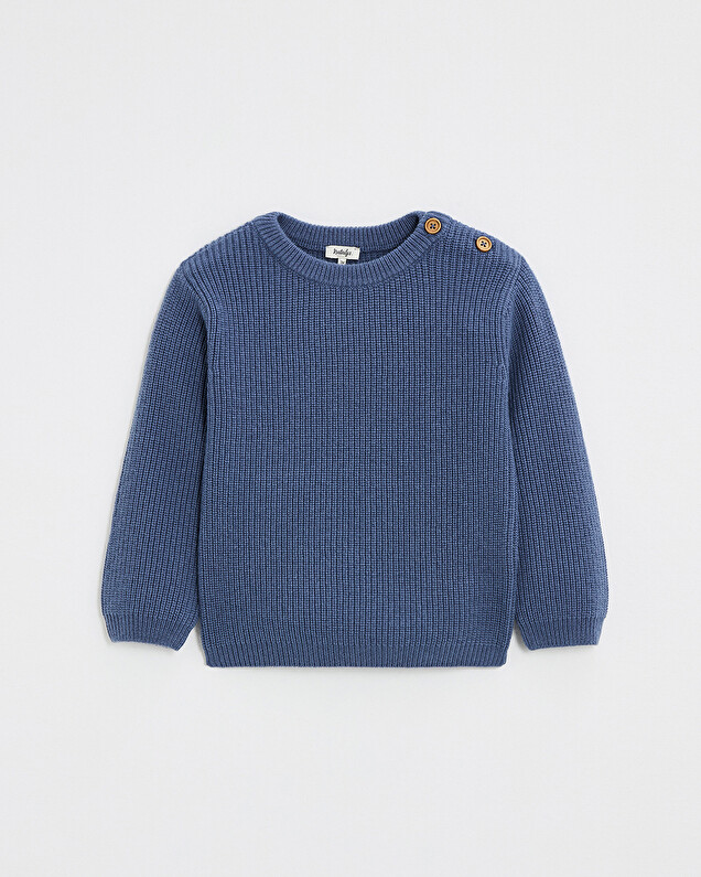 Pull en tricot fantaisie Coloris bleu nocturne Natalys