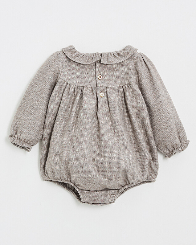 Barboteuse en flanelle Coloris beige Natalys