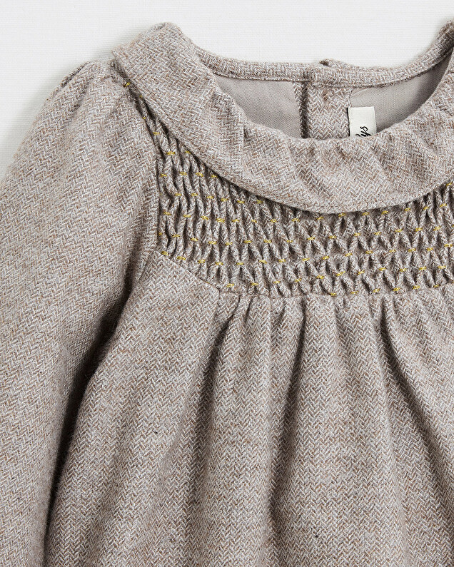 Barboteuse en flanelle Coloris beige Natalys