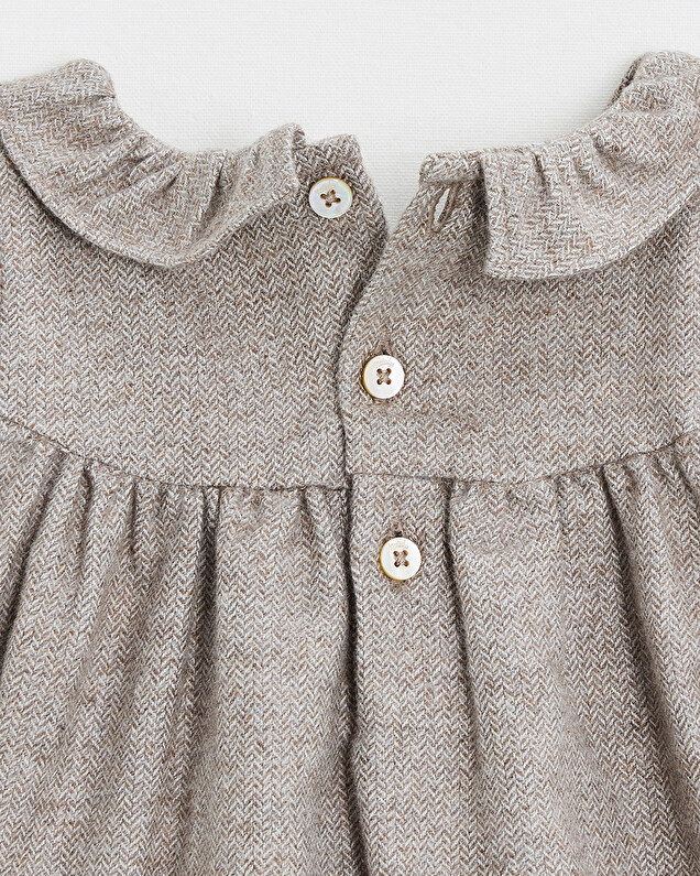 Barboteuse en flanelle Coloris beige Natalys