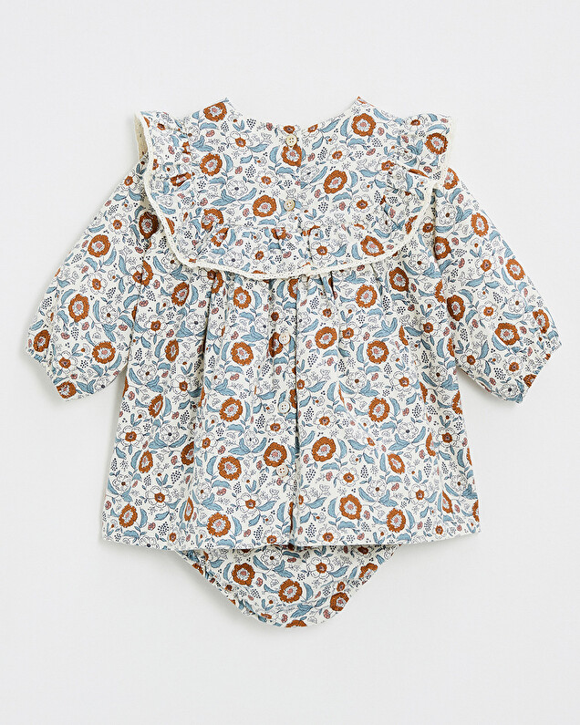 Robe manches longues imprimé Imprimé fleurs folk Natalys
