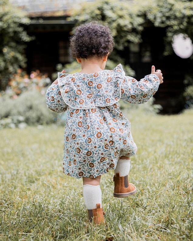 Robe manches longues imprimé Imprimé fleurs folk Natalys