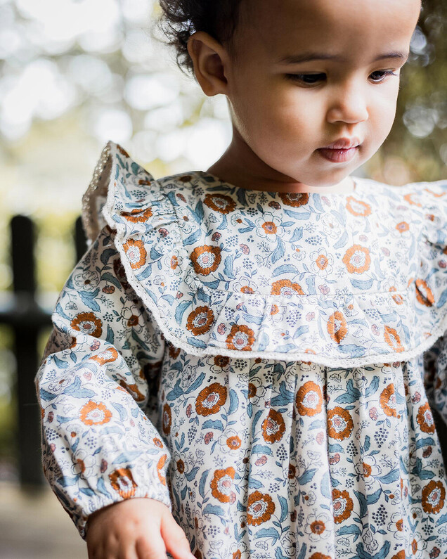 Robe manches longues imprimé Imprimé fleurs folk Natalys