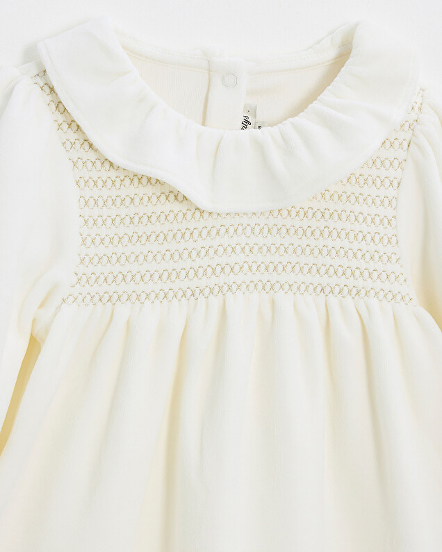 Pyjama deux pièces enfant en velours Coloris écru Natalys