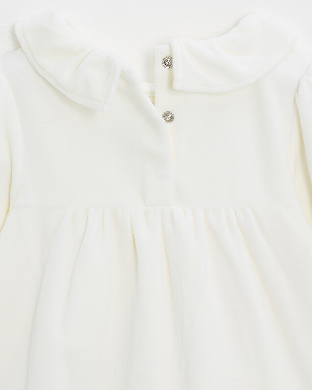 Pyjama deux pièces enfant en velours Coloris écru Natalys