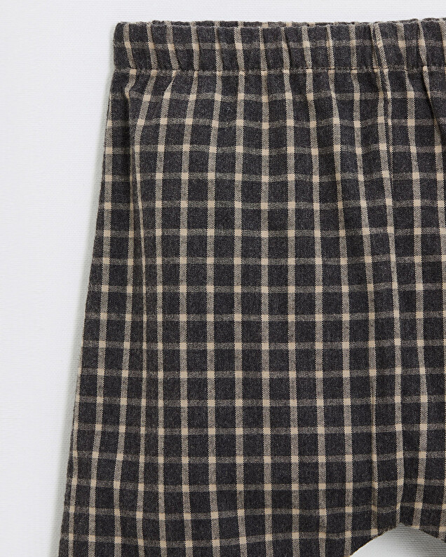 Pyjama deux pièces en flanelle Coloris gris anthracite chiné Natalys
