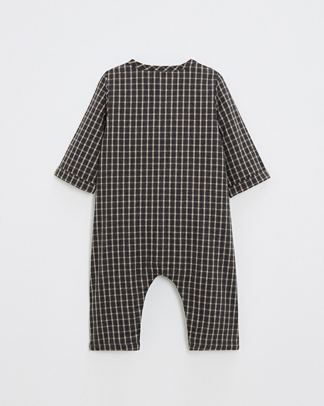 Pyjama une pièce en flanelle Coloris gris anthracite chiné Natalys