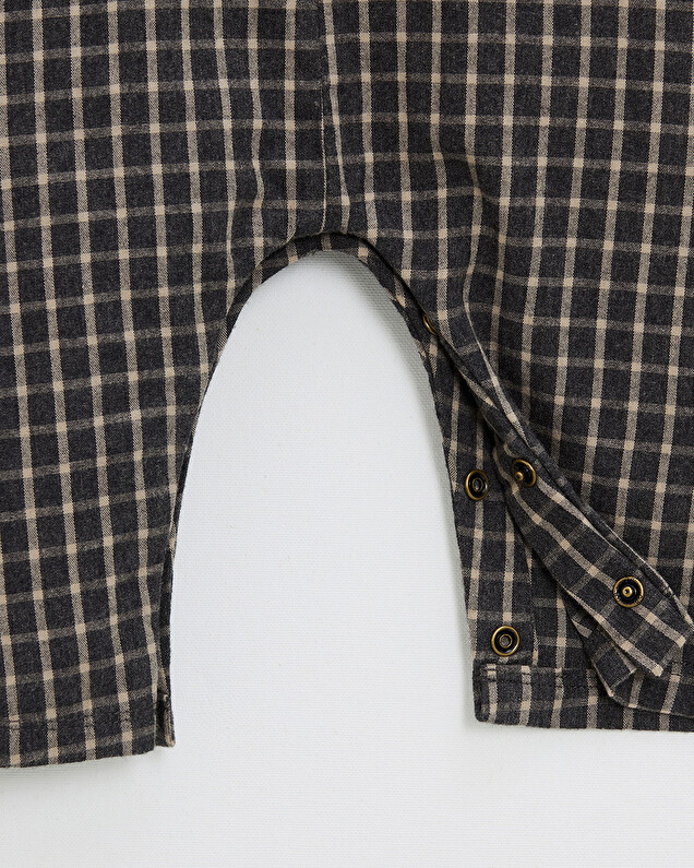 Pyjama une pièce en flanelle Coloris gris anthracite chiné Natalys
