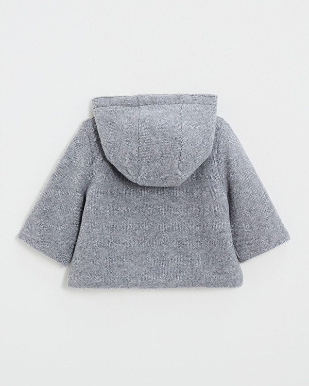 Veste à capuche en laine mérinos Coloris Gris Natalys