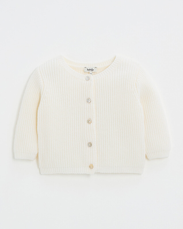 Gilet en laine mérinos Coloris Ecru  Natalys