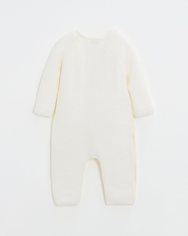 Combinaison longue sans pied en laine mé... Coloris Ecru  Natalys