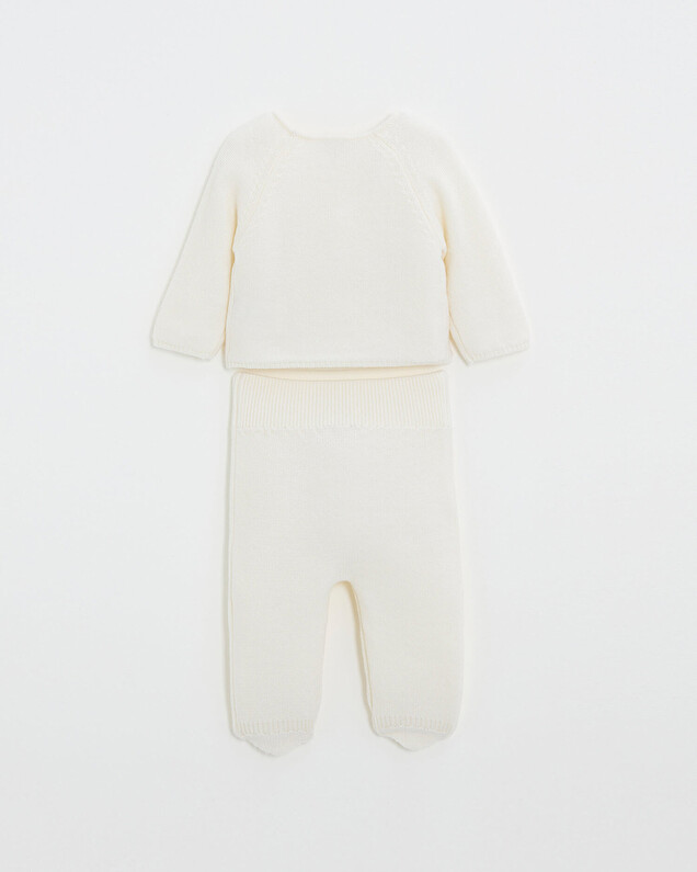 Ensemble en laine mérinos Coloris Ecru  Natalys
