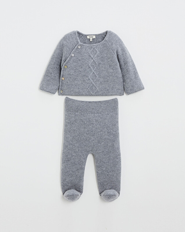 Ensemble en laine mérinos Coloris Gris  Natalys