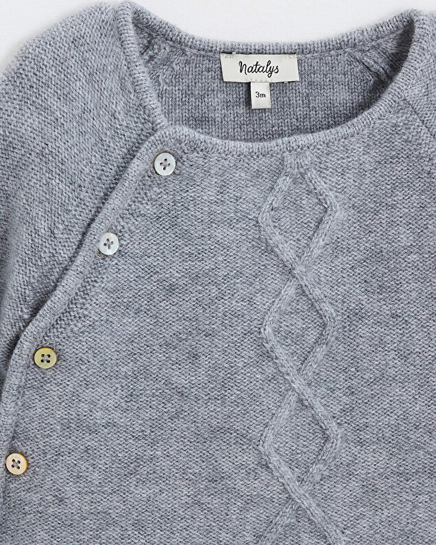 Ensemble en laine mérinos Coloris Gris  Natalys