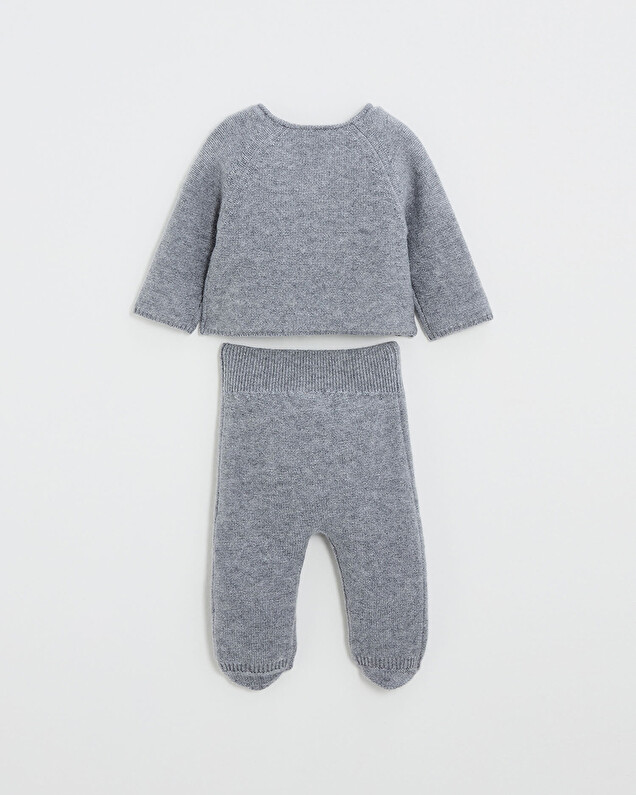 Ensemble en laine mérinos Coloris Gris  Natalys