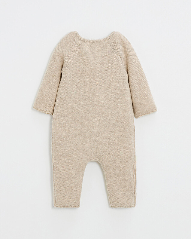 Combinaison longue sans pied en laine mé... Coloris Beige Natalys