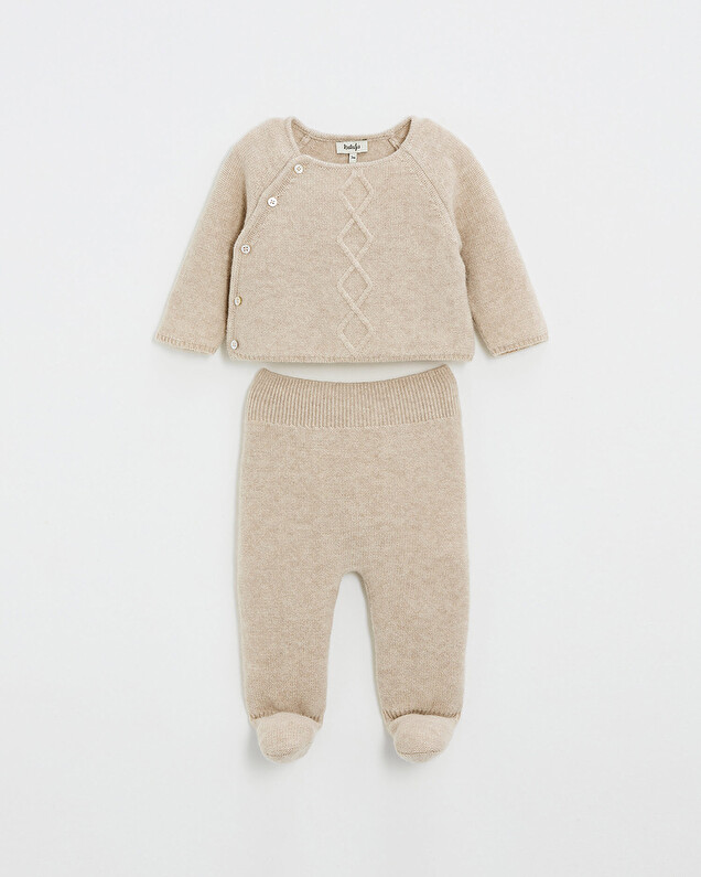 Ensemble en laine mérinos Coloris Beige  Natalys