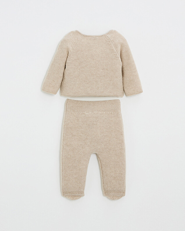 Ensemble en laine mérinos Coloris Beige  Natalys