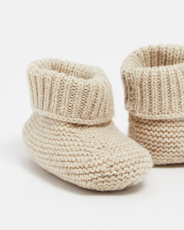 Chaussons en laine mérinos Coloris Beige Natalys