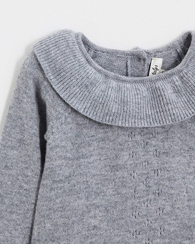 Barboteuse en laine mérinos Coloris Gris  Natalys