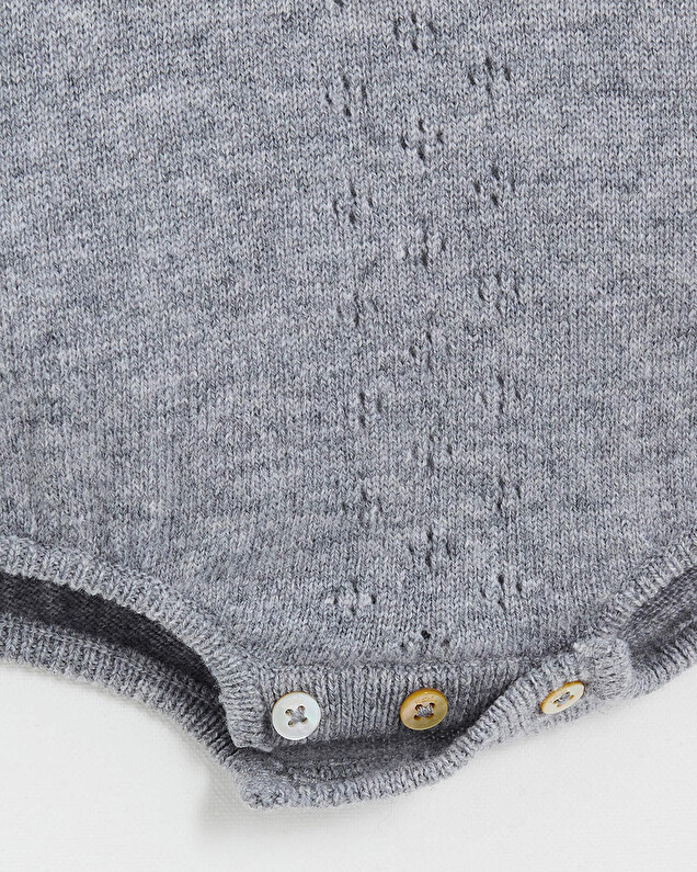 Barboteuse en laine mérinos Coloris Gris  Natalys