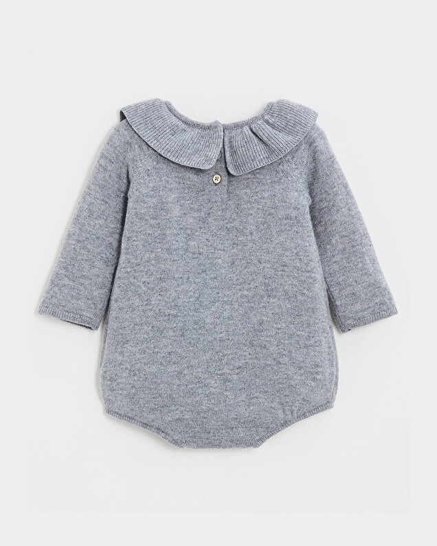 Barboteuse en laine mérinos Coloris Gris  Natalys