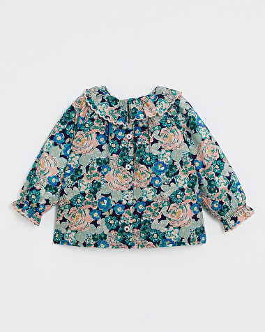 Blouse en popeline imprim&eacute; Imprim&eacute; grosses fleurs  Natalys