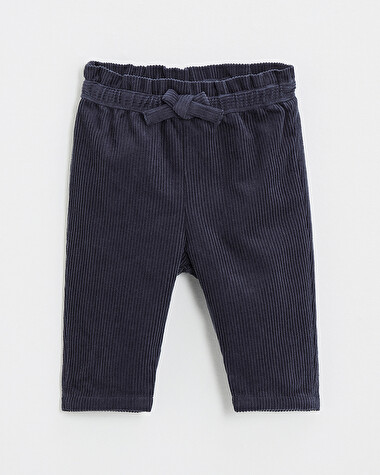 Pantalon en velours Coloris bleu nocturne  Natalys