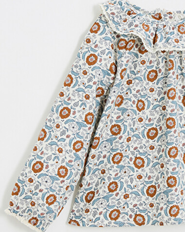 Blouse en imprim&eacute; Imprim&eacute; fleurs folk  Natalys