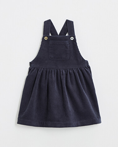 Robe salopette en velours Coloris bleu nocturne  Natalys