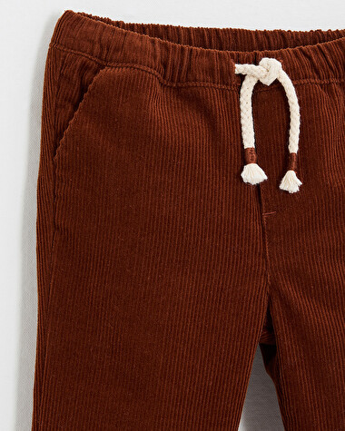 Pantalon en velours c&ocirc;tel&eacute; Coloris brique  Natalys