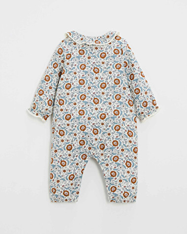 Pyjama une pi&egrave;ce en imprim&eacute; Imprim&eacute; fleurs folk  Natalys