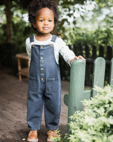 Salopette longue en denim Coloris gris anthracite  Natalys