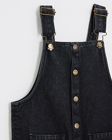 Salopette longue en denim Coloris gris anthracite  Natalys