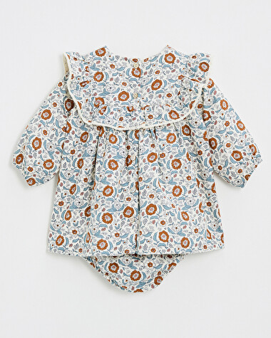 Robe manches longues imprim&eacute; Imprim&eacute; fleurs folk  Natalys