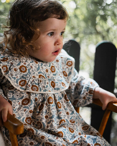 Robe manches longues imprim&eacute; Imprim&eacute; fleurs folk  Natalys