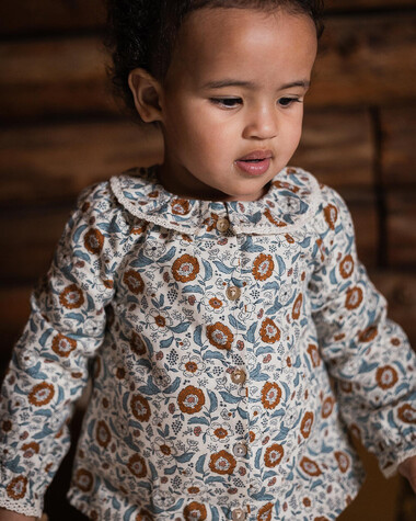 Pyjama deux pi&egrave;ces enfant Imprim&eacute; fleurs folk  Natalys