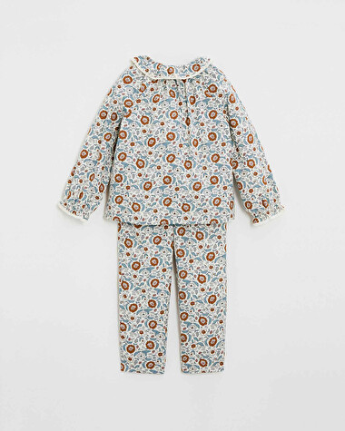 Pyjama deux pi&egrave;ces enfant Imprim&eacute; fleurs folk  Natalys