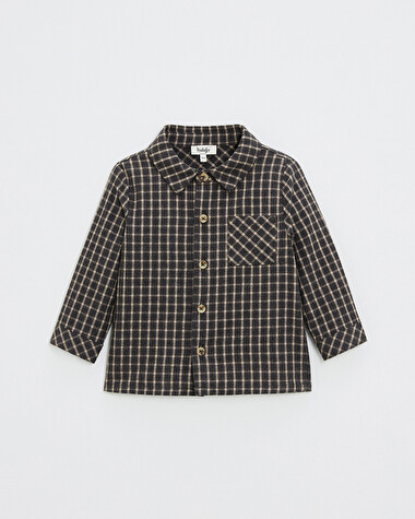 Chemise en flanelle Coloris gris anthracite chin&eacute;  Natalys