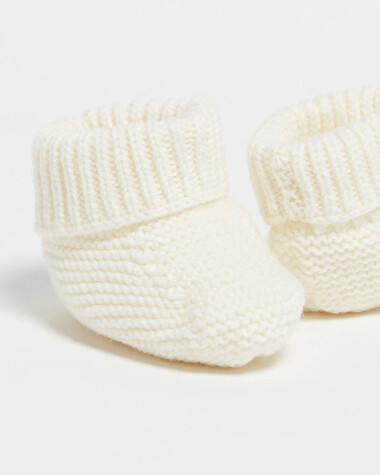 Chaussons en laine m&eacute;rinos Coloris &eacute;cru  Natalys